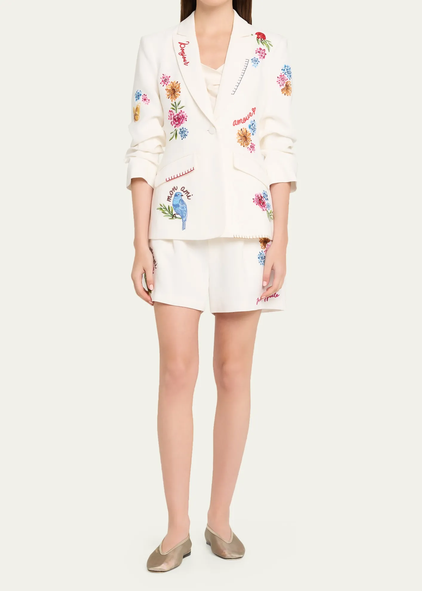Cinq a SeptCheyenne Embroidered Vine Blazer