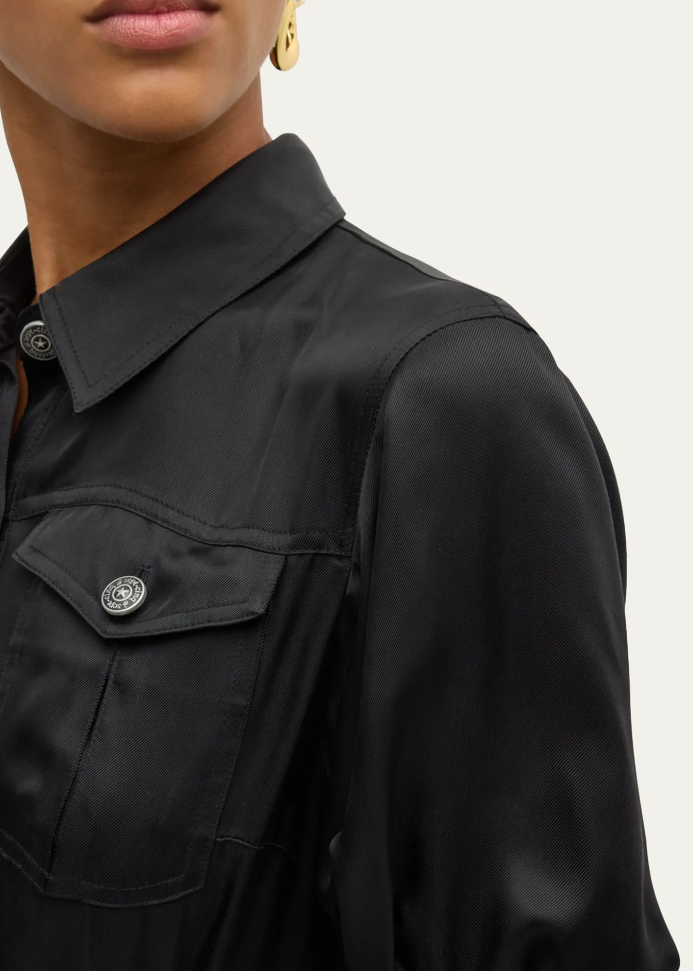 Cinq a SeptDamla Belted Puff-Sleeve Mini Shirtdress