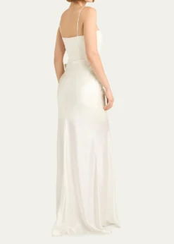 Cinq a SeptDrina Sleeveless Satin Wrap Gown