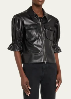 Cinq a SeptHolly Cropped Vegan Leather Jacket