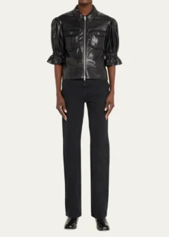 Cinq a SeptHolly Cropped Vegan Leather Jacket
