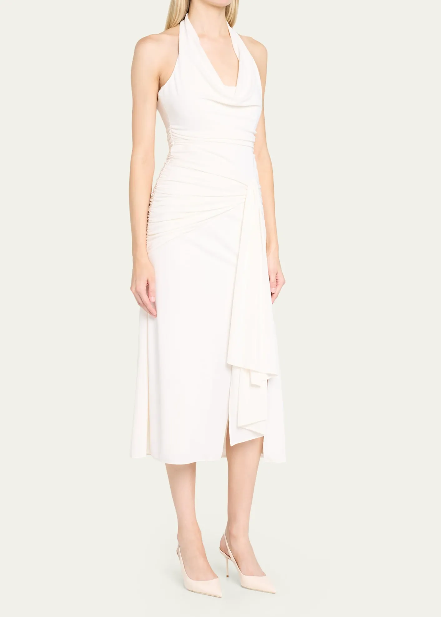 Cinq a SeptKaia Draped Halter Midi Dress