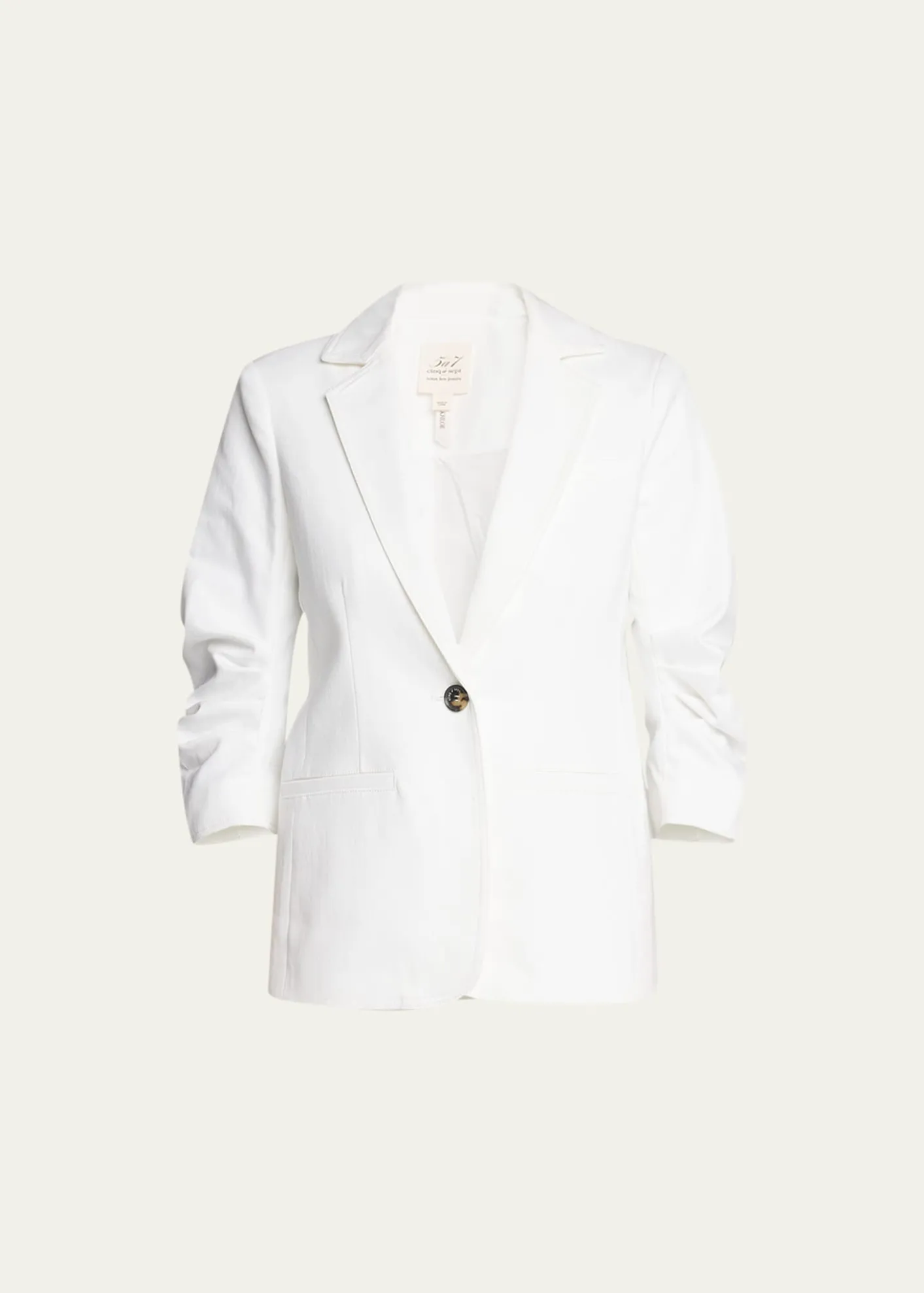 Cinq a SeptKhloe 3/4-Sleeve White Denim Blazer