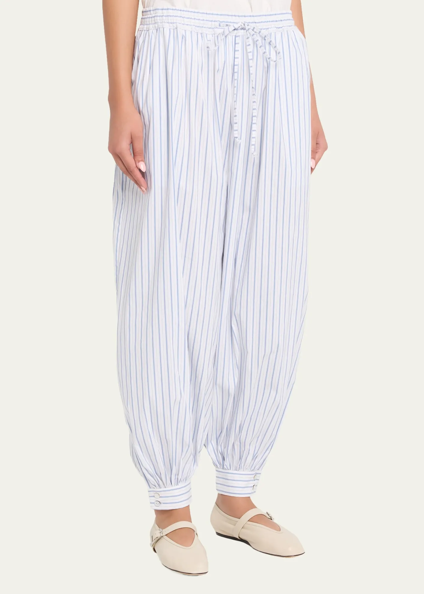 Cinq a SeptLeo Striped Drawstring Balloon Pants