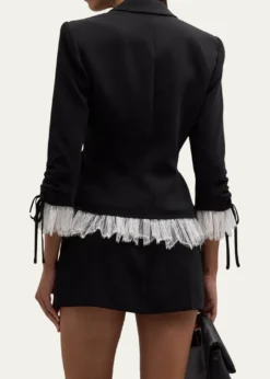 Cinq a SeptLe Petit Lace and Brooch Roxie Blazer