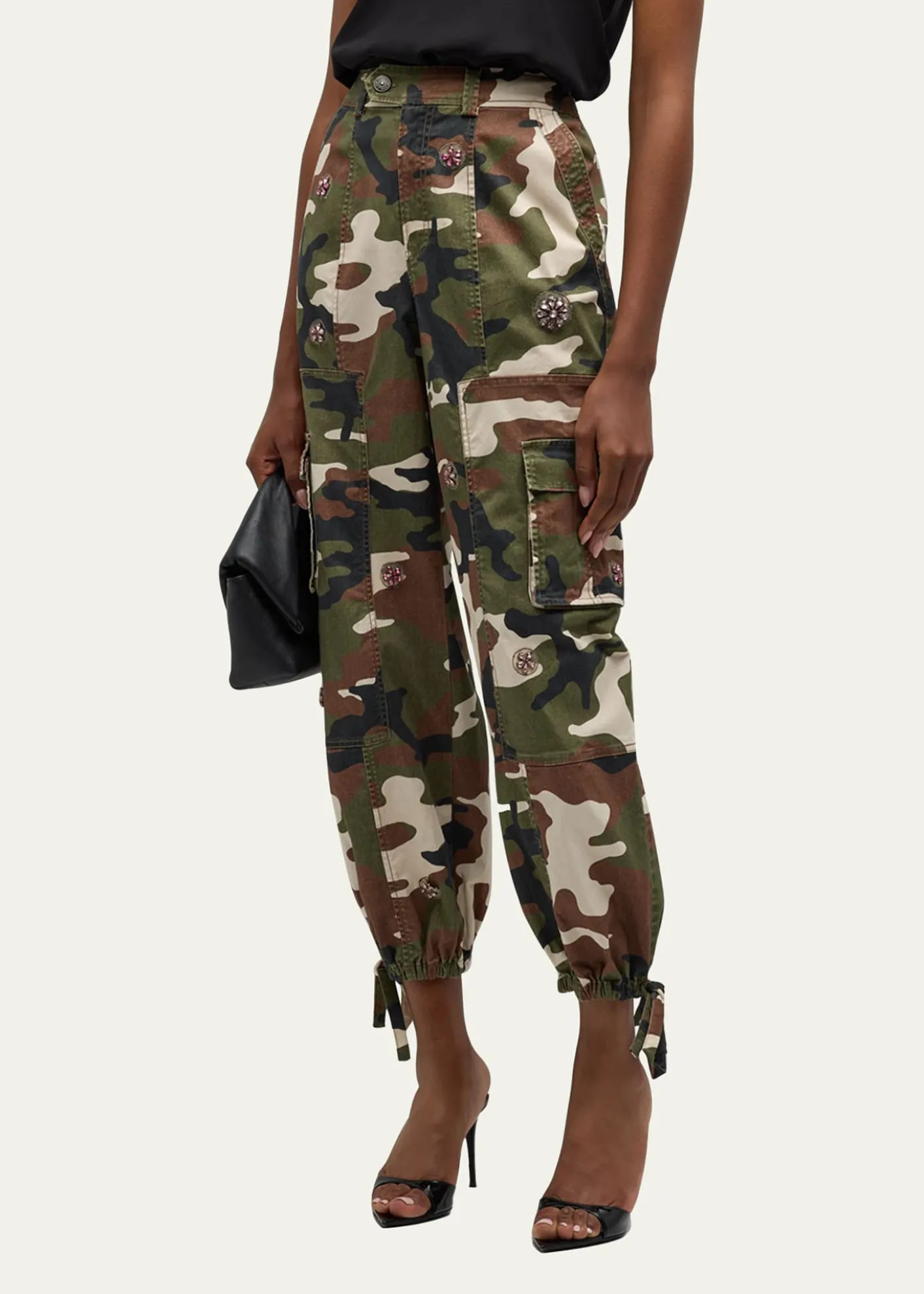 Cinq a SeptLove Camo Zola Embellished Twill Pants