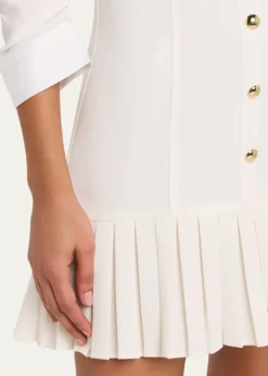 Cinq a SeptLuca Drapey Crepe Mini Shirtdress