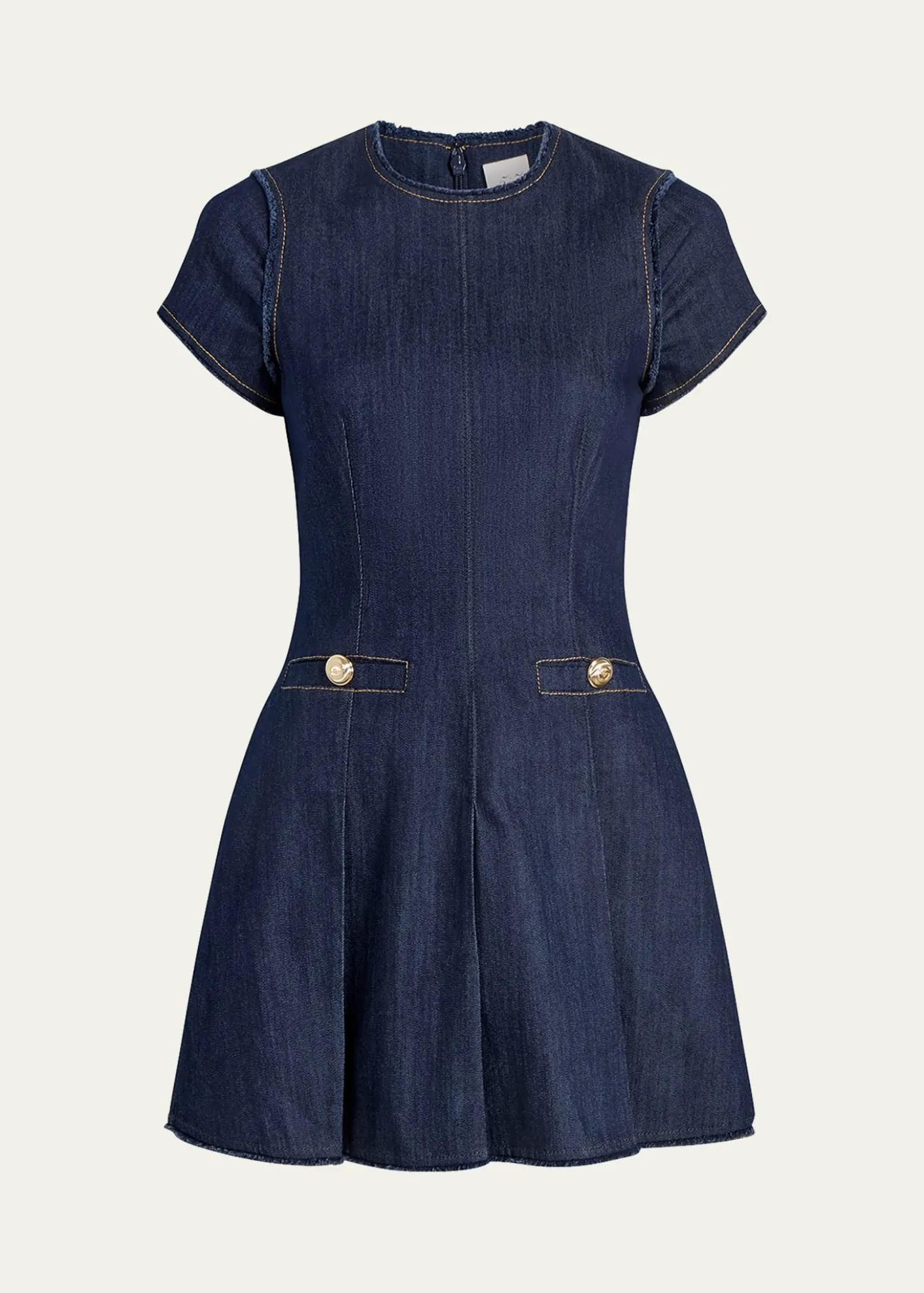 Cinq a SeptNova Short-Sleeve Denim Mini Dress