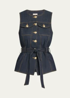 Cinq a SeptReenee Belted Denim Vest