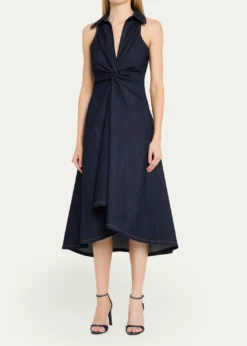Cinq a SeptSherri Twist-Front Denim Dress