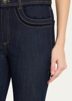 Cinq a SeptStevie Guipure Lace Crop Flare Jeans