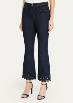 Cinq a SeptStevie Guipure Lace Crop Flare Jeans