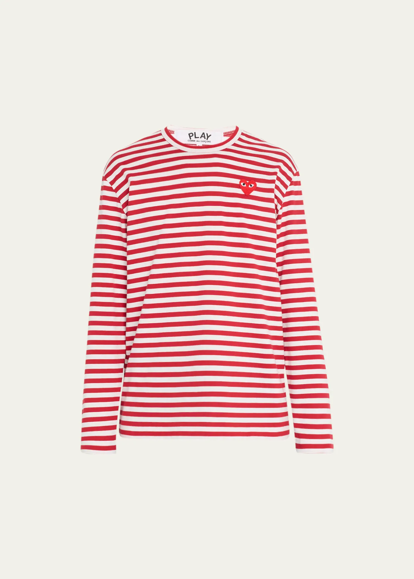 Comme des GarconsMen's Striped T-Shirt with Small Heart