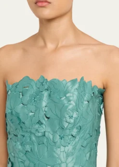 CostarellosAstelle Strapless Floral-Cut Lace Midi Pencil Dress