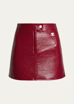 CourregesReedition Vinyl Mini Skirt