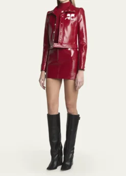 CourregesReedition Vinyl Mini Skirt