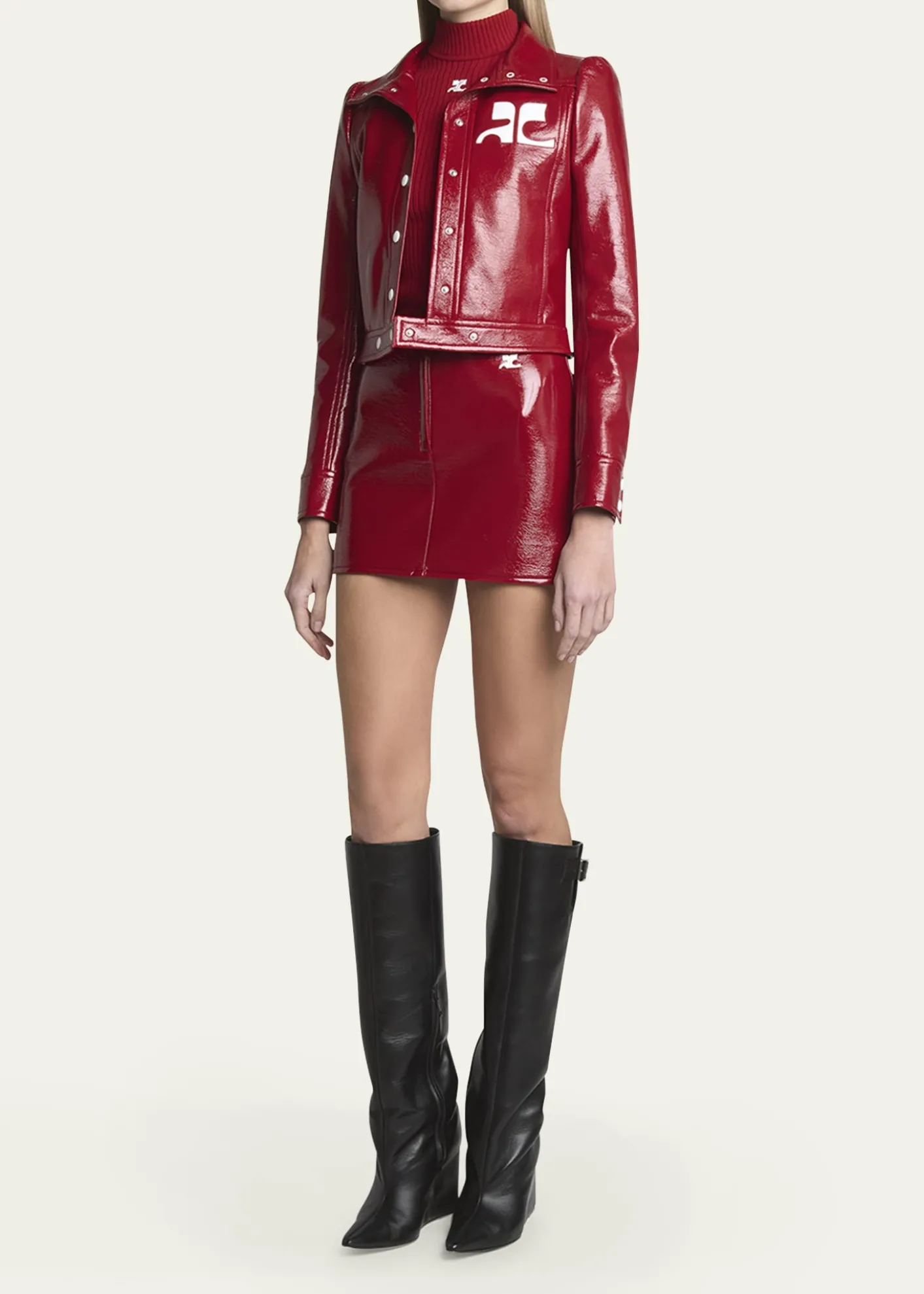 CourregesReedition Vinyl Mini Skirt