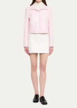 CourregesTextured Vinyl Crop Jacket