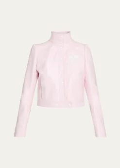 CourregesTextured Vinyl Crop Jacket