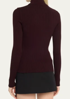 CourregesTurtleneck Long-Sleeve Rib Sweater