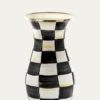 Courtly Check Enamel Tall Vase - 10"
