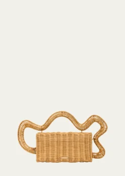 Cult GaiaElsa Wavy Rattan Clutch Bag