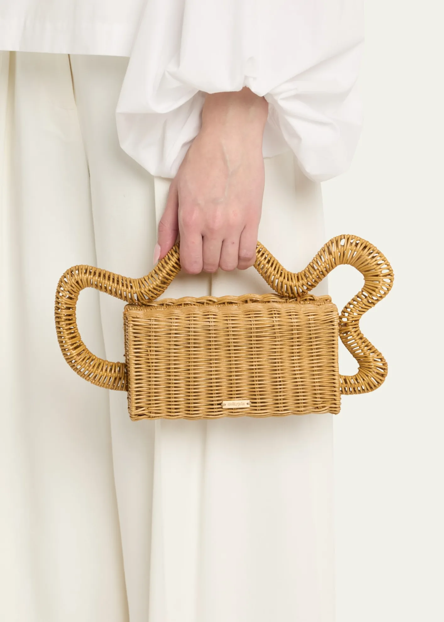 Cult GaiaElsa Wavy Rattan Clutch Bag