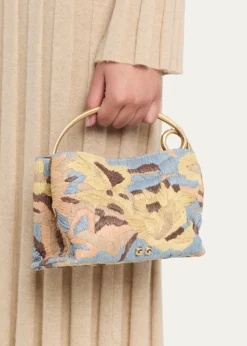 Cult GaiaLalli Floral Crochet Raffia Top-Handle Bag