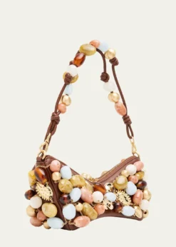 Cult GaiaMercier Multicolor Stone Leather Shoulder Bag