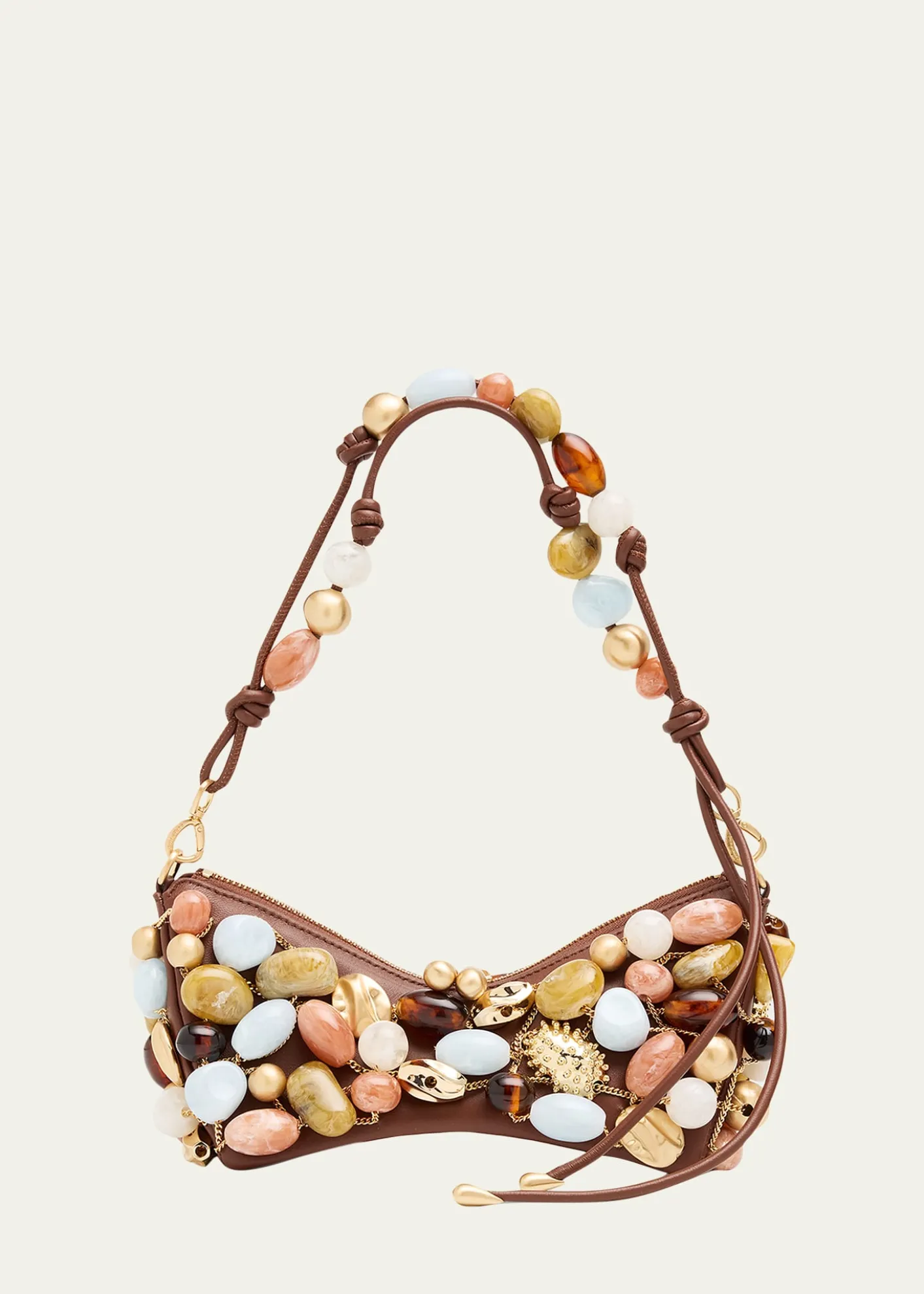 Cult GaiaMercier Multicolor Stone Leather Shoulder Bag