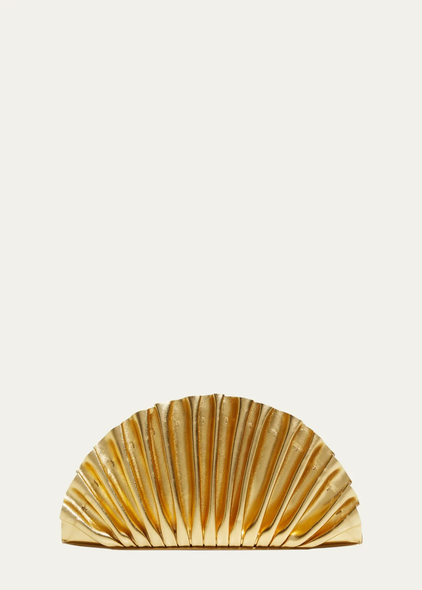 Cult GaiaNala Mini Pleated Metallic Leather Clutch Bag