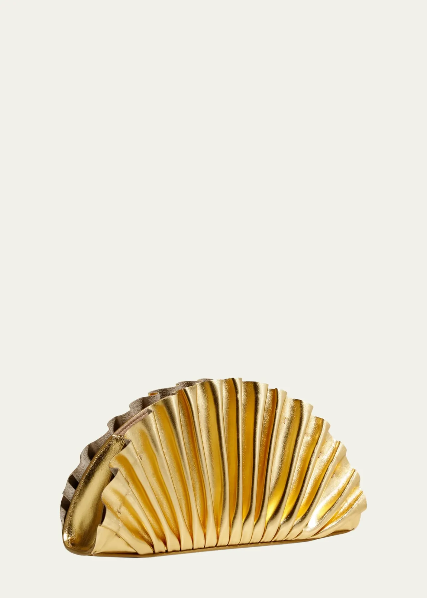 Cult GaiaNala Mini Pleated Metallic Leather Clutch Bag