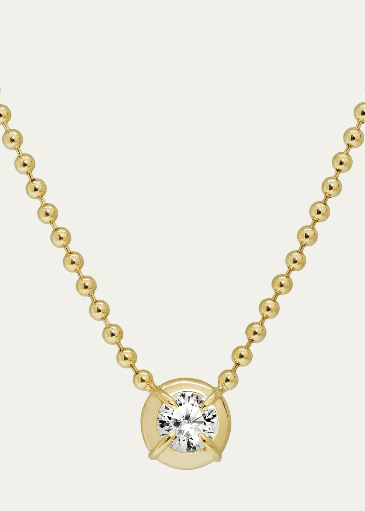 Dara KayeSolar Drop Round Lab-Grown Diamond Solitaire Necklace