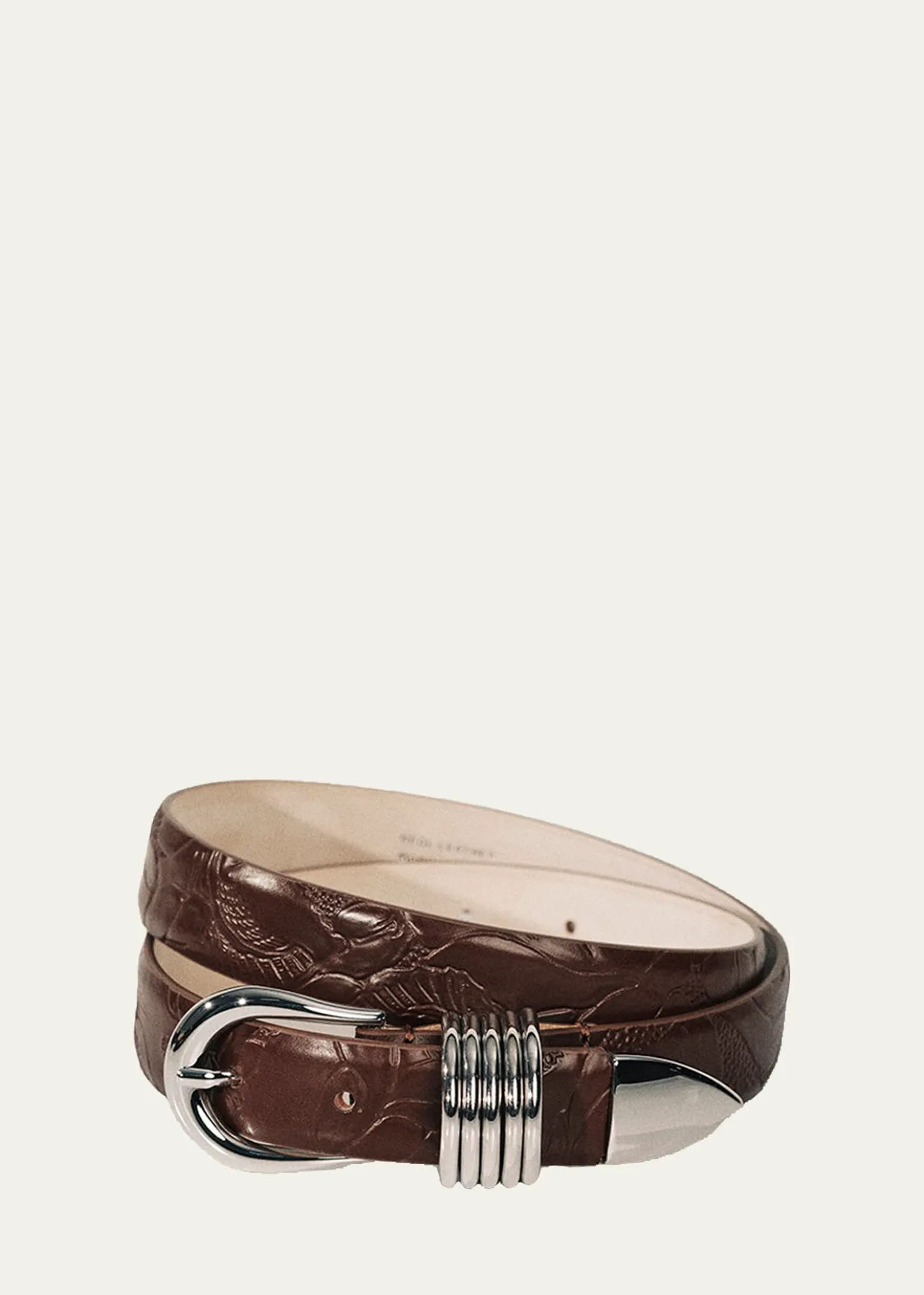 DehancheHollyhock Embossed Leather Belt