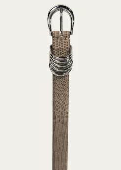 DehancheHollyhock Lizard-Embossed Leather Belt
