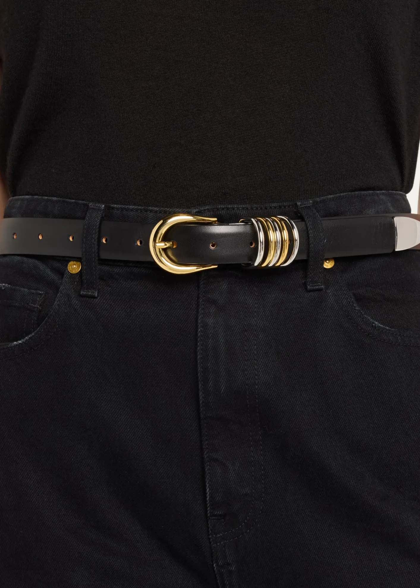 DehancheHollyhock Mix Metal Leather Belt