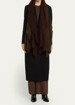 Denis ColombFuzzy Feture Two-Tone Cashmere Scarf