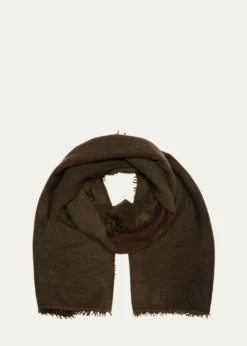 Denis ColombFuzzy Feture Two-Tone Cashmere Scarf