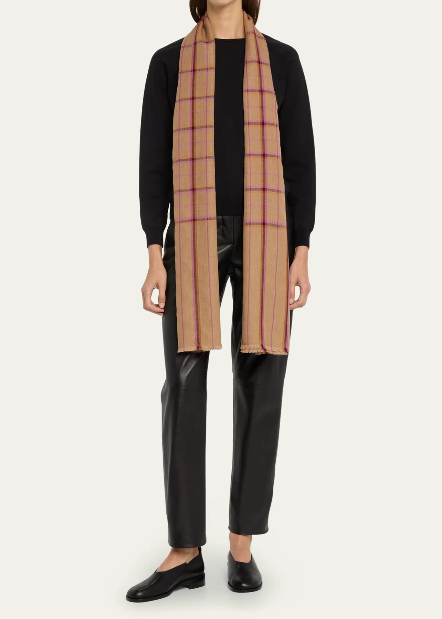 Denis ColombKita Plaid Cashmere Shawl