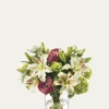 Diane JamesLilies, Ranunculus, and Snowballs 16" Faux Floral Arrangement in Glass Vase
