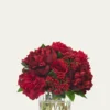 Diane JamesRed Peonies, Roses, and Berries 12" Faux Floral Arrangement in Glass Cube