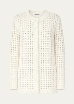 Diane von FurstenbergCelestina Fringed Open-Stitch Cardigan