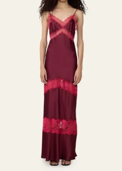 Diane von FurstenbergEden Tiered Lace-Inset Maxi Slip Dress