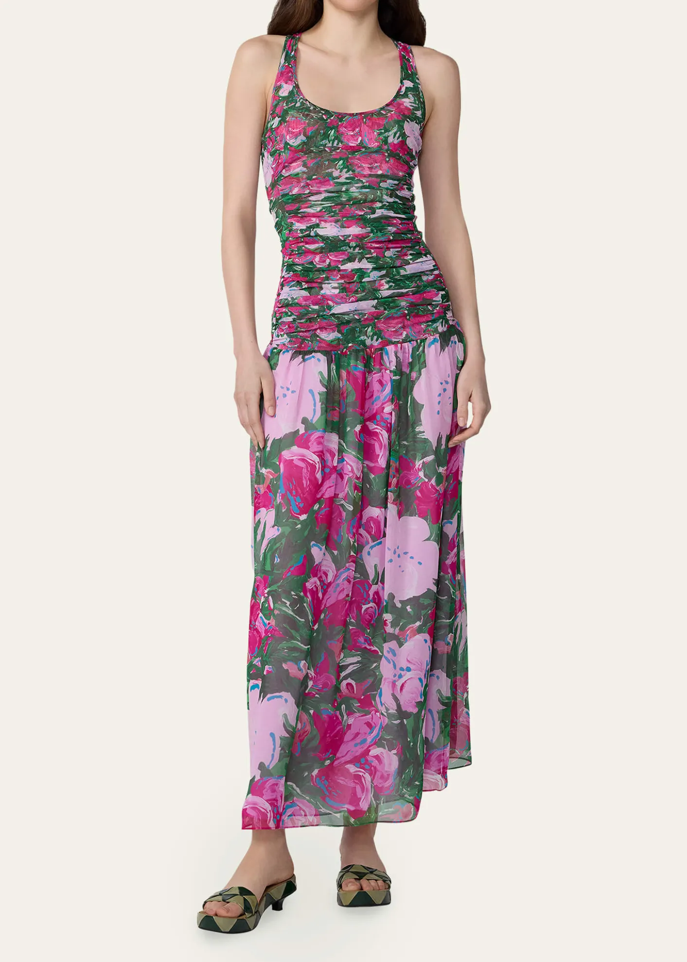 Diane von FurstenbergLorna Ruched Floral-Print Midi Dress