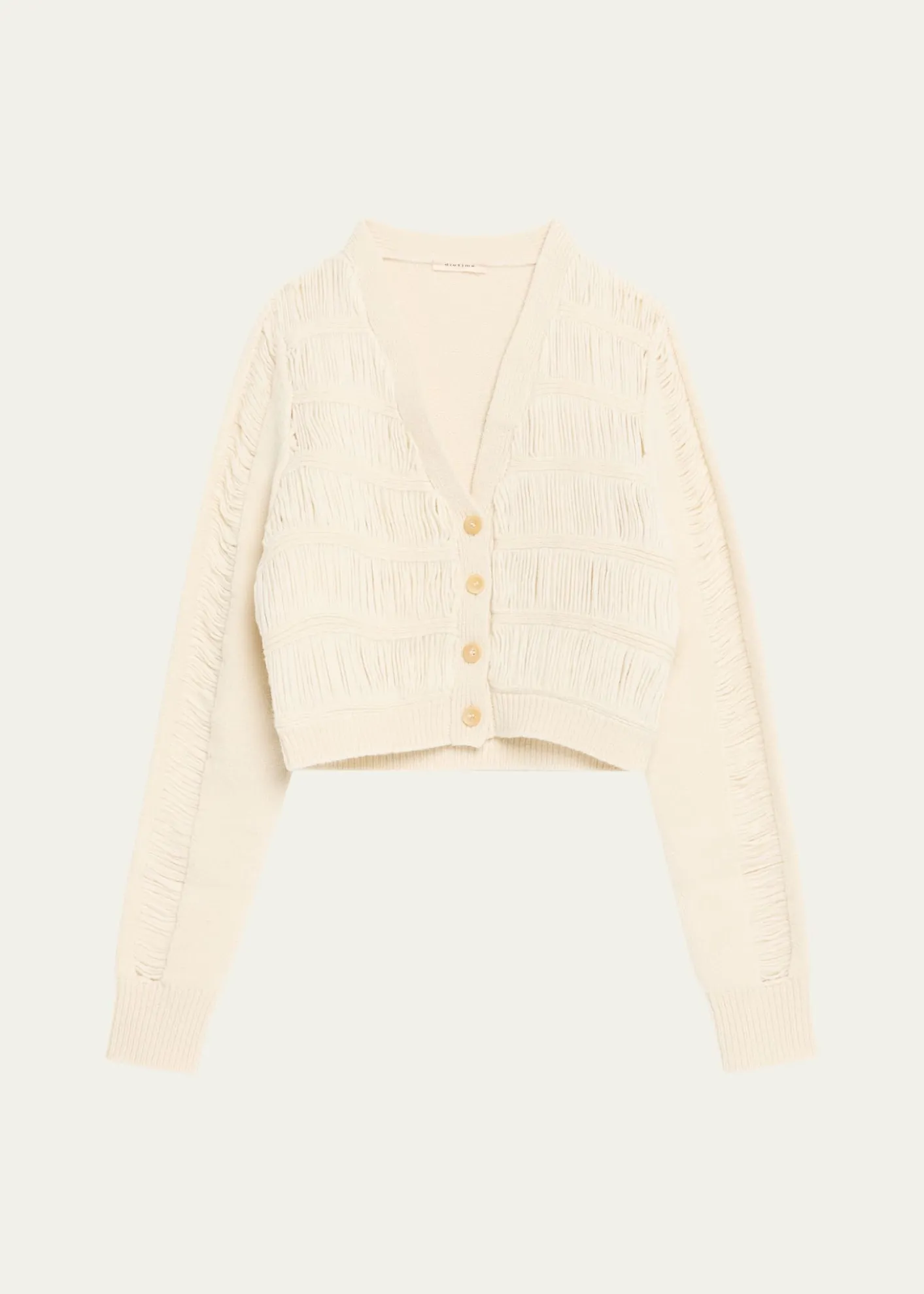 DiotimaApres Ladder Knit V-Neck Crop Cardigan