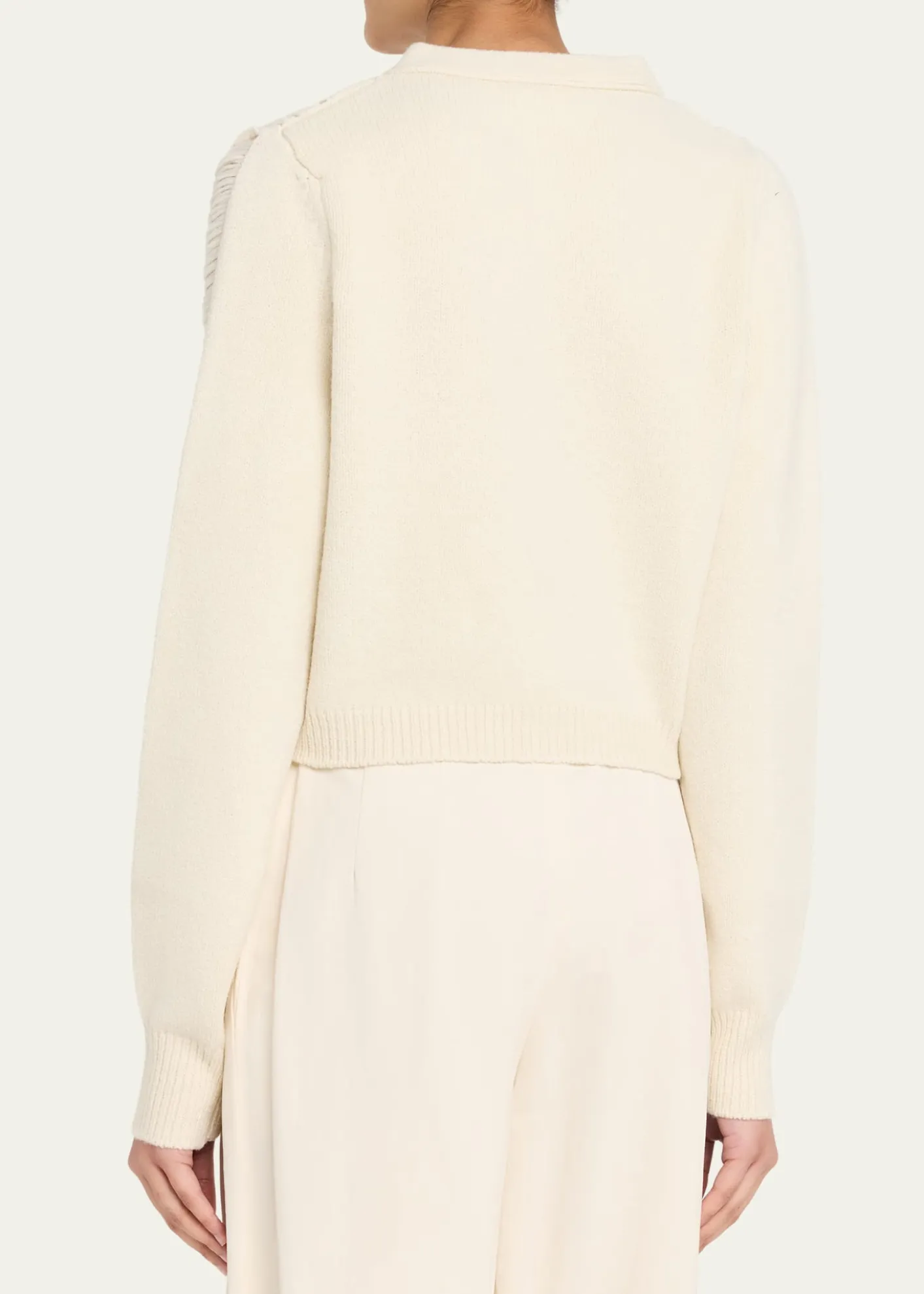 DiotimaApres Ladder Knit V-Neck Crop Cardigan