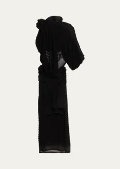 DiotimaMayor Draped Open-Back Silk Midi Dress