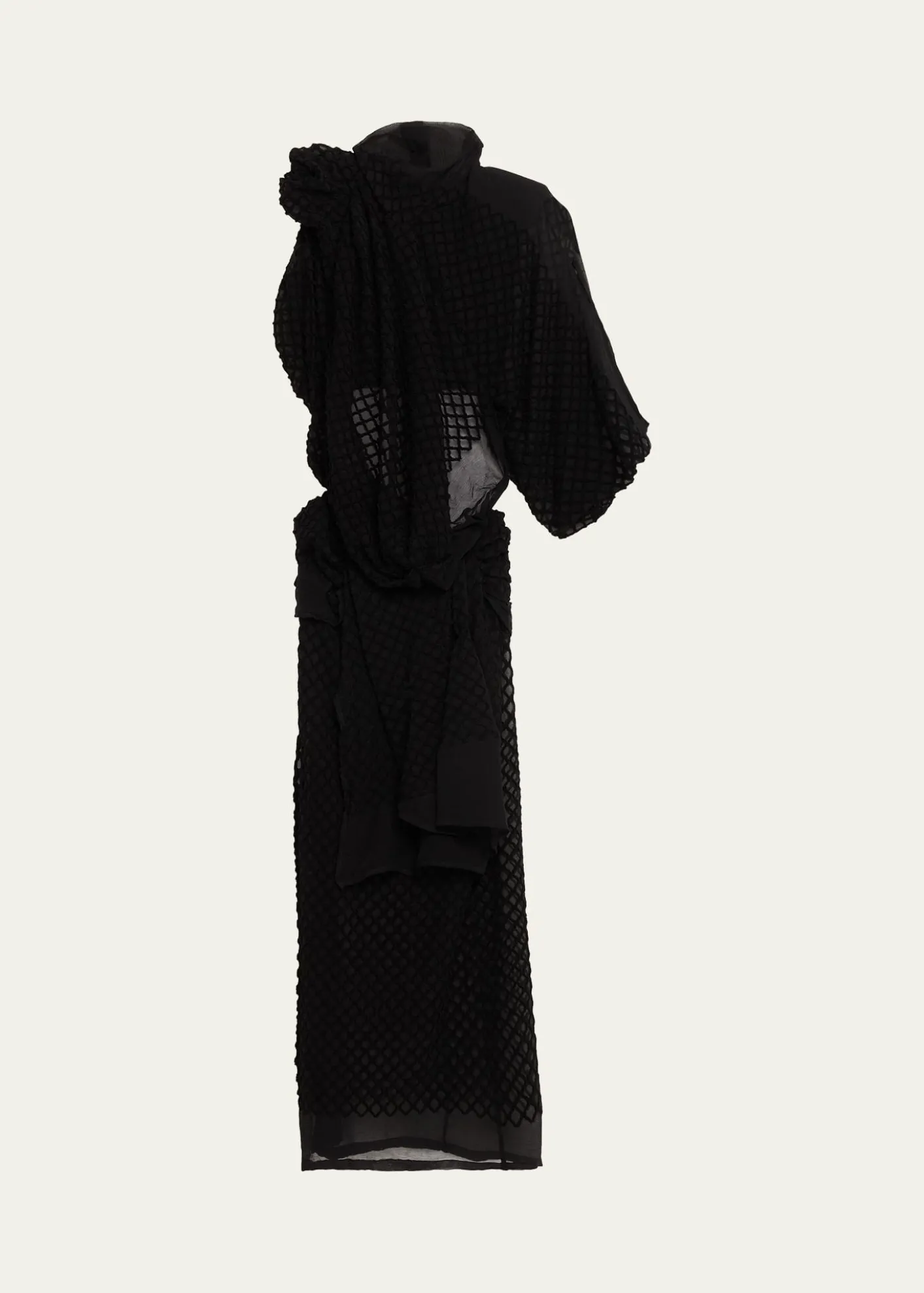 DiotimaMayor Draped Open-Back Silk Midi Dress