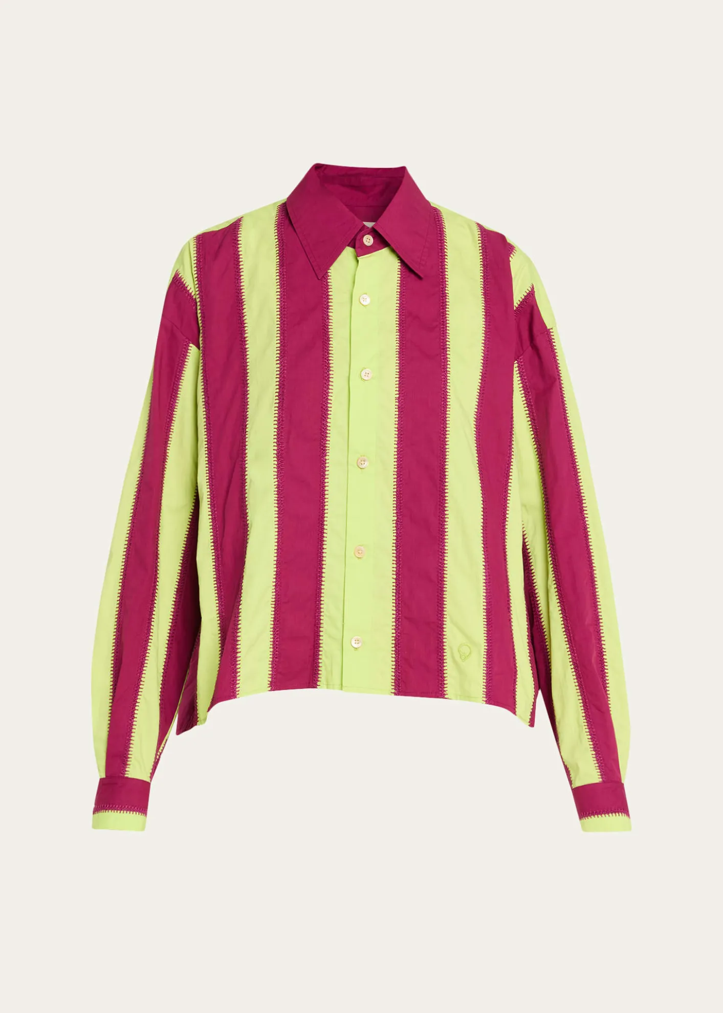 DiotimaMossman Stripe Embroidered Button-Down Shirt