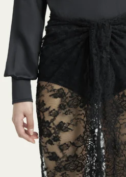 Dolce&GabbanaChantilly Lace Scallop Maxi Skirt